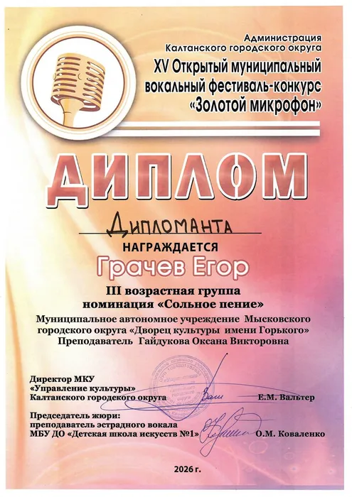 28.03.2026_Золотой микрофон_Калтан_Грачев Егор_Дипломант